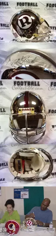 Art Monk Autographed Full Size Chrome Helmet