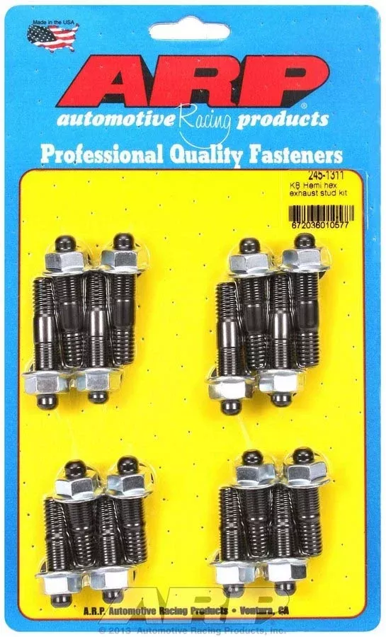 Auto Racing Products - Header Stud Kit - 6pt. 3/8 KB Hemi