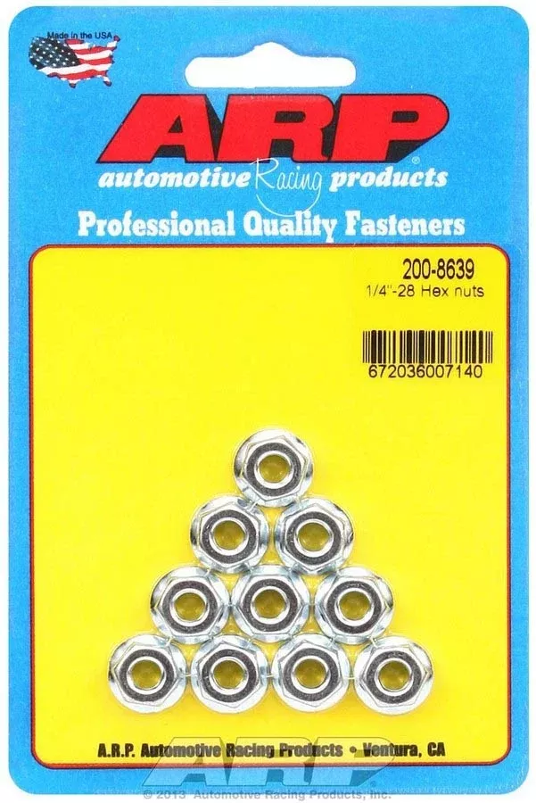 Auto Racing Products - Hex Nuts - 1/4-28 (10)