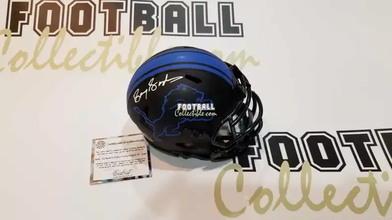 Barry Sanders Autographed Detroit Lions Eclipse Mini Helmet
