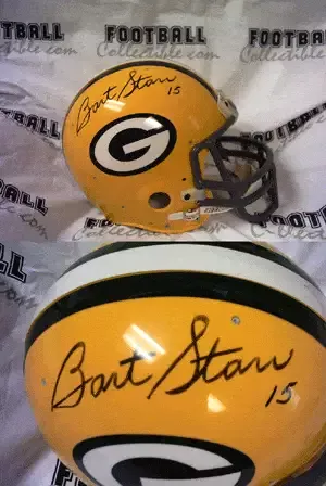 Bart Starr Autographed Full Size Throwback Helmet