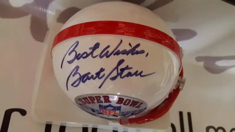 Bart Starr Autographed Super Bowl Most Valuable Player Mini Helmet