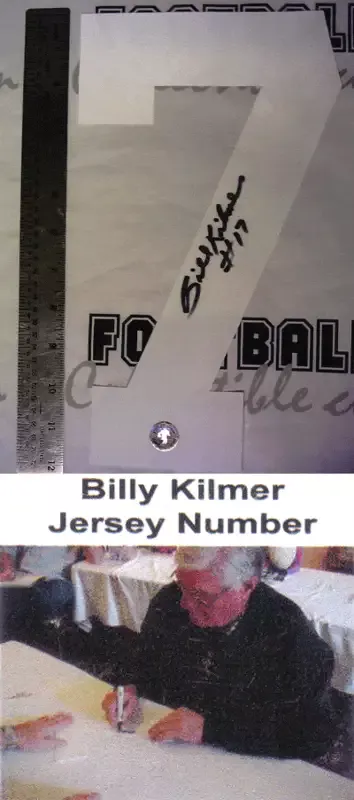 Billy Kilmer Autographed White Jersey Number