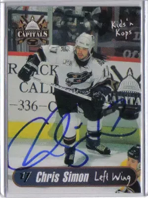 Chris Simon Autographed Hockey Card