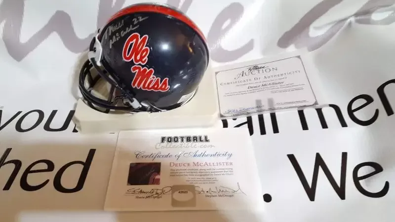Deuce McAllister Autographed Ole Miss Mini Helmet