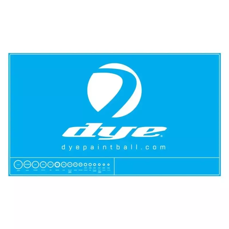 Dye Paintball Tech Mat w/Oring Chart – Cyan