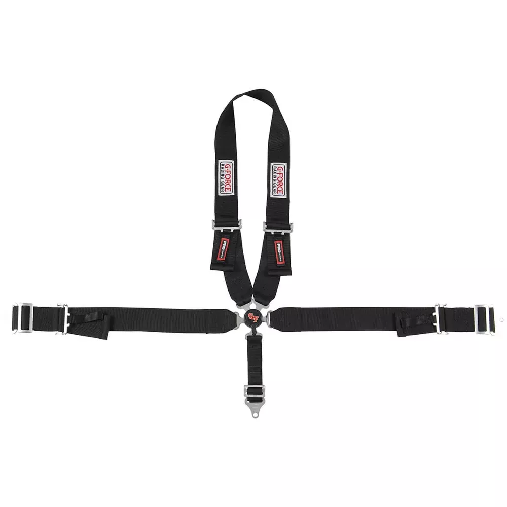 G-FORCE Racing Gear - 5pt Harness Camlock Black U Shoulder Pull-Dn