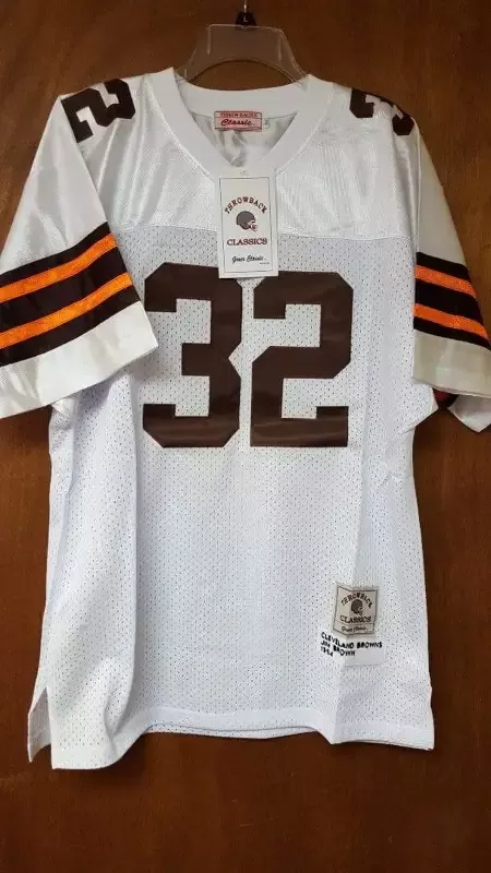 Jim Brown “Throwbacks Classic” Throwback Jersey, White