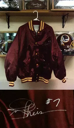 Joe Theismann Autographed Redskins Silk Jacket