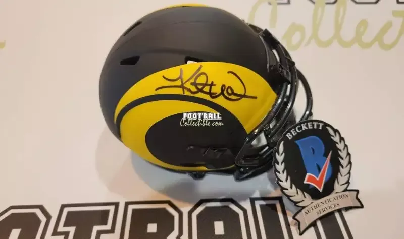 Kurtis Warner Autographed Rams Mini Helmet