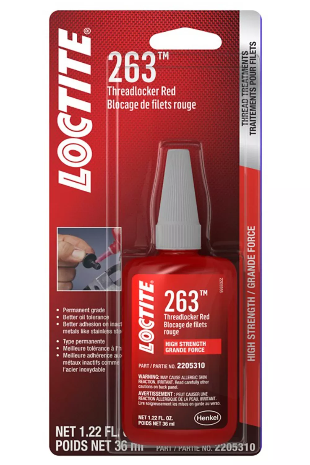 Loctite - 263 Threadlocker RedSu rface Insensitive 36ml