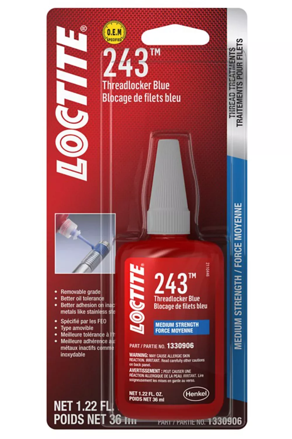 Loctite - Threadlocker 243 Blue 36ml/1.22oz