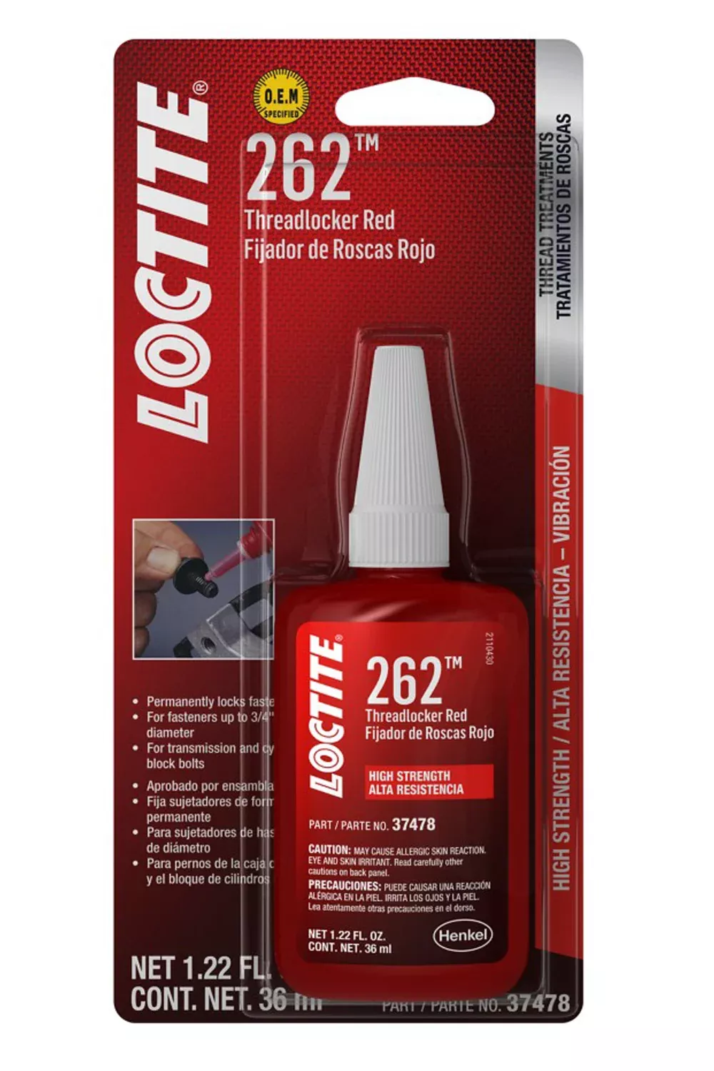 Loctite - Threadlocker 262 Red 36ml/1.22oz