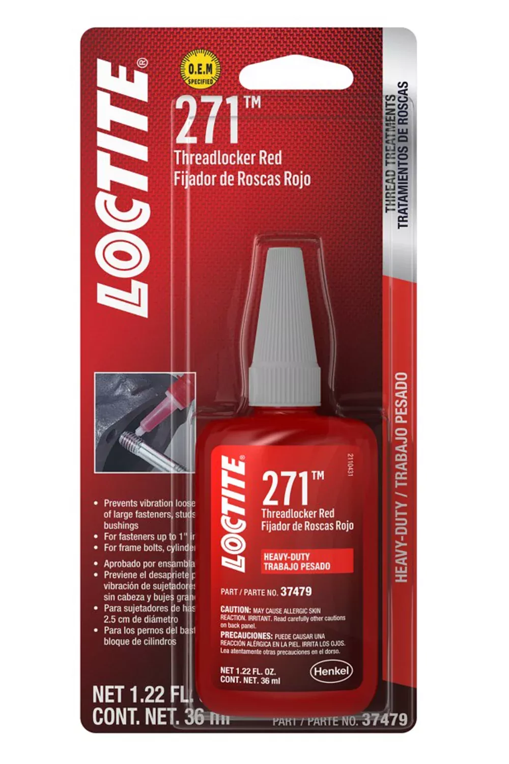 Loctite - Threadlocker 271 HD Red 36ml/1.22oz