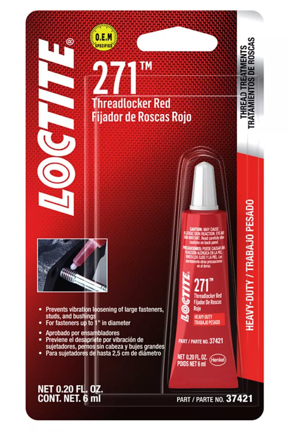Loctite - Threadlocker 271 HD Red 6ml/.20oz