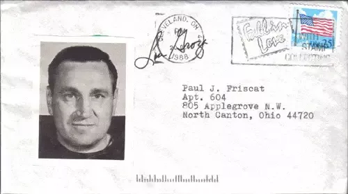 Lou “The Toe” Groza Autographed Envelope