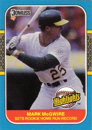Mark McGwire 1987 Leaf Rookie Record Card