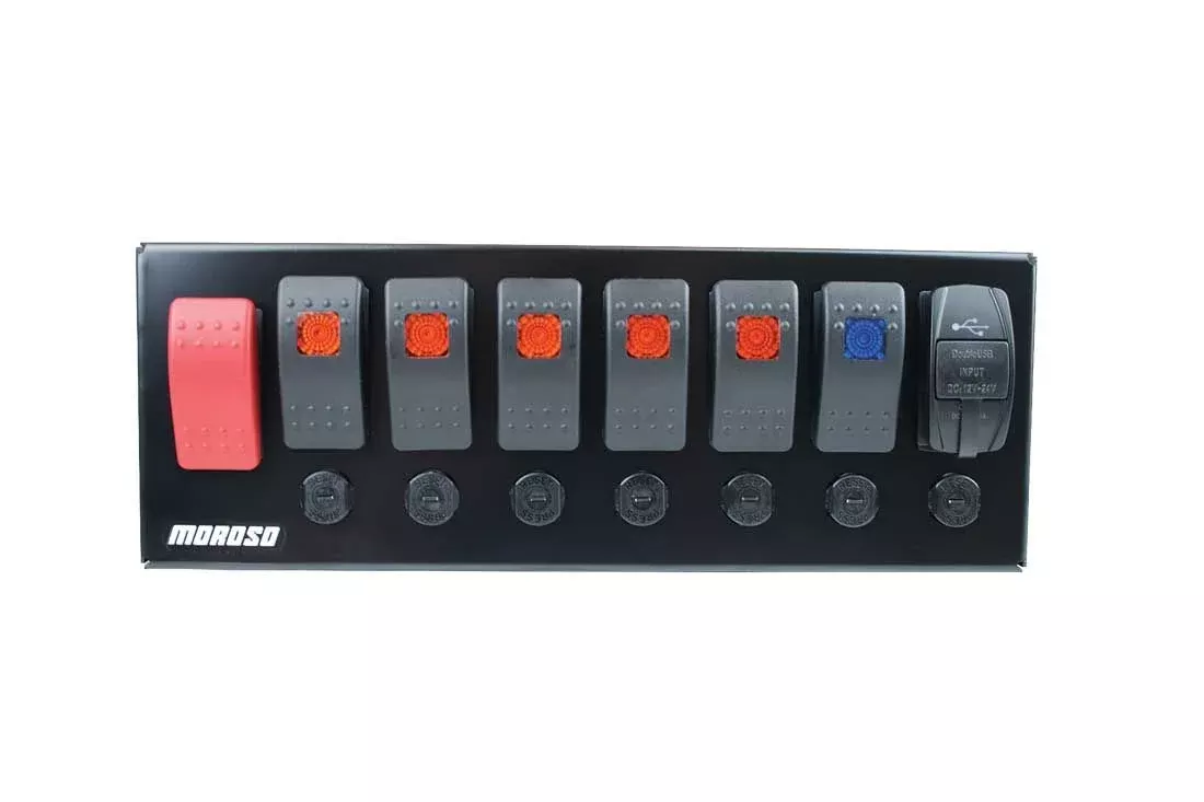 Moroso - Switch Panel Rocker LED w/USB & Breaker