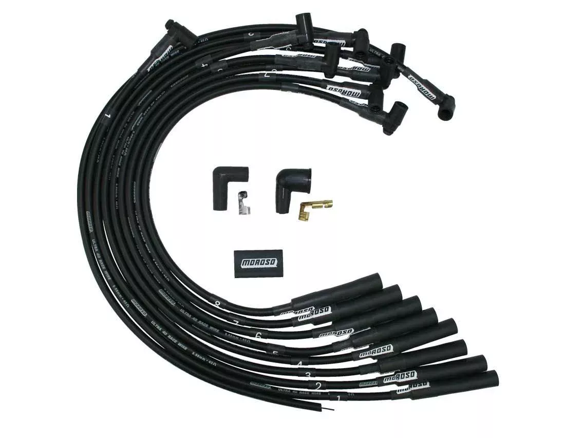 Moroso - Ultra 40 Plug Wire Set BBC Over V/C HEIBlack