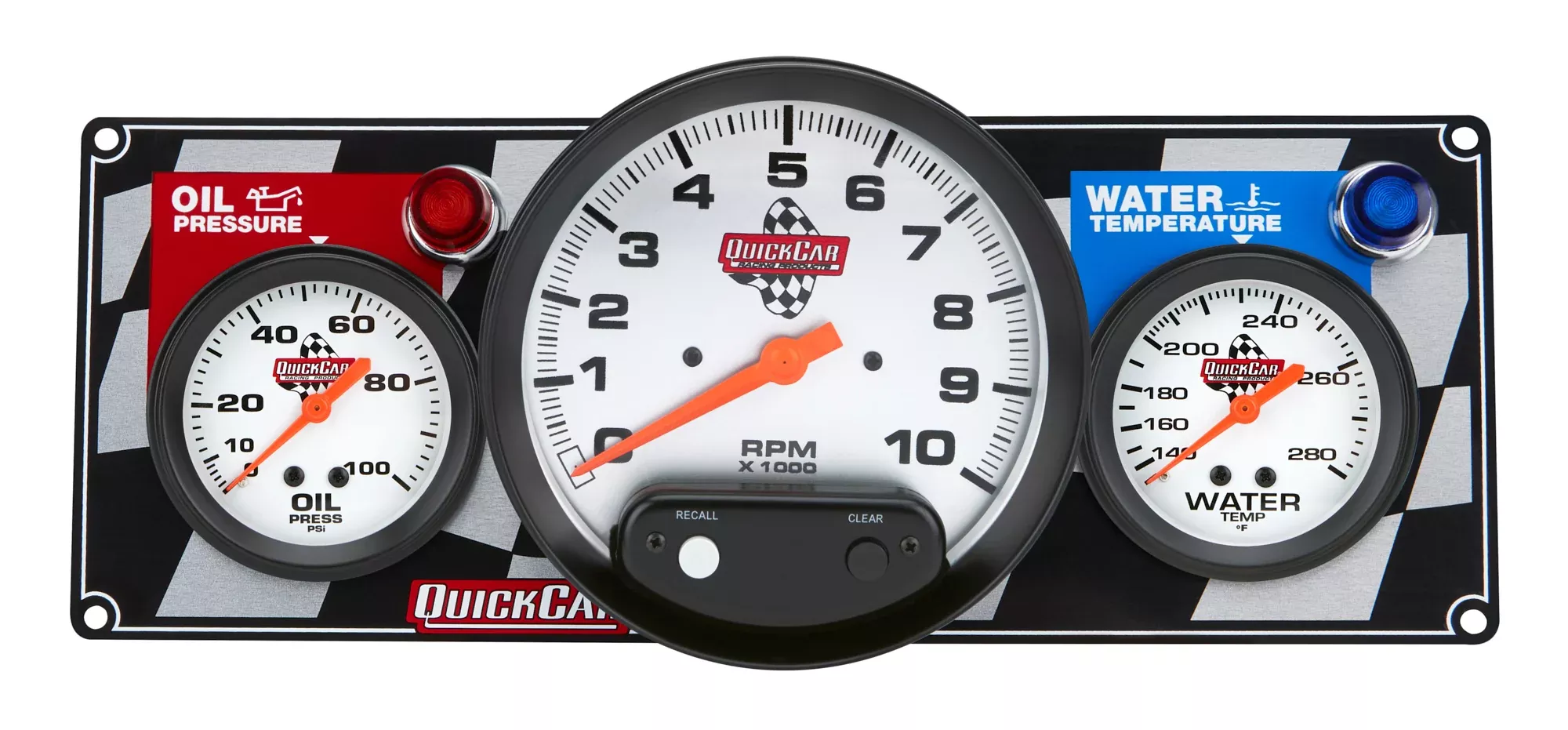 Quickcar Racing - 2-1 Gauge Panel Tach OP/WT