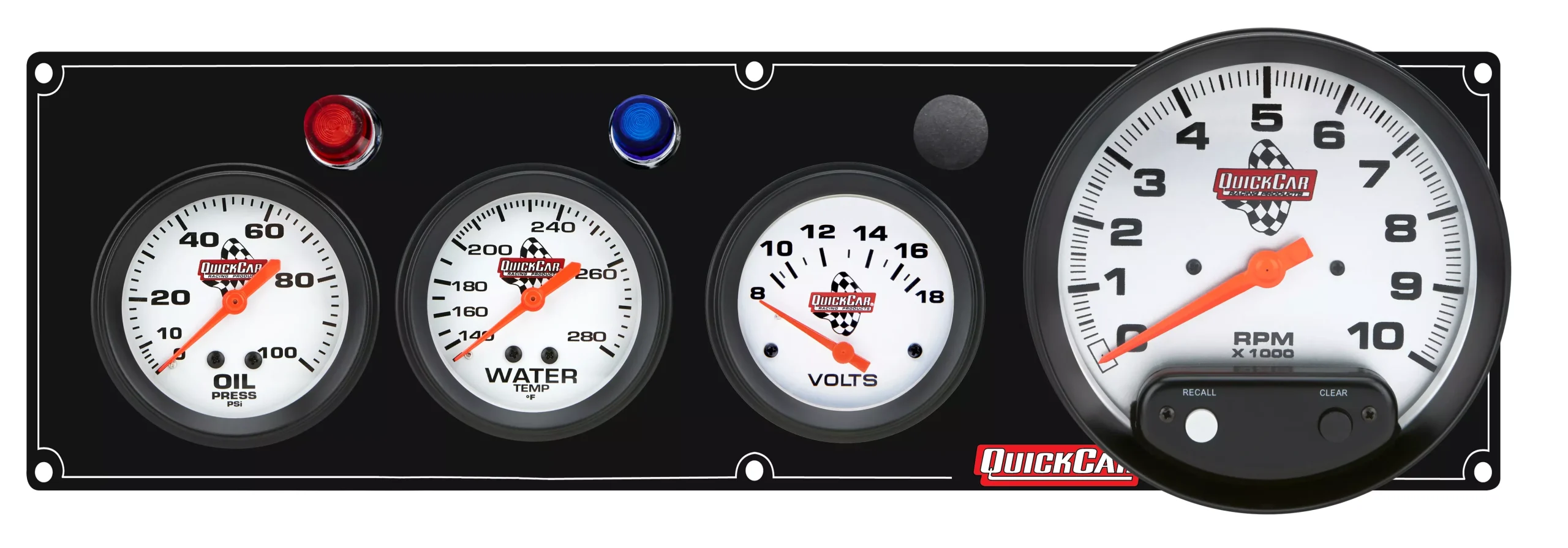 Quickcar Racing - 3-1 Gauge Panel OP/WT/VT Black