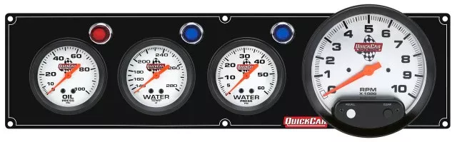 Quickcar Racing - 3-1 Gauge Panel OP/WT/WP Black