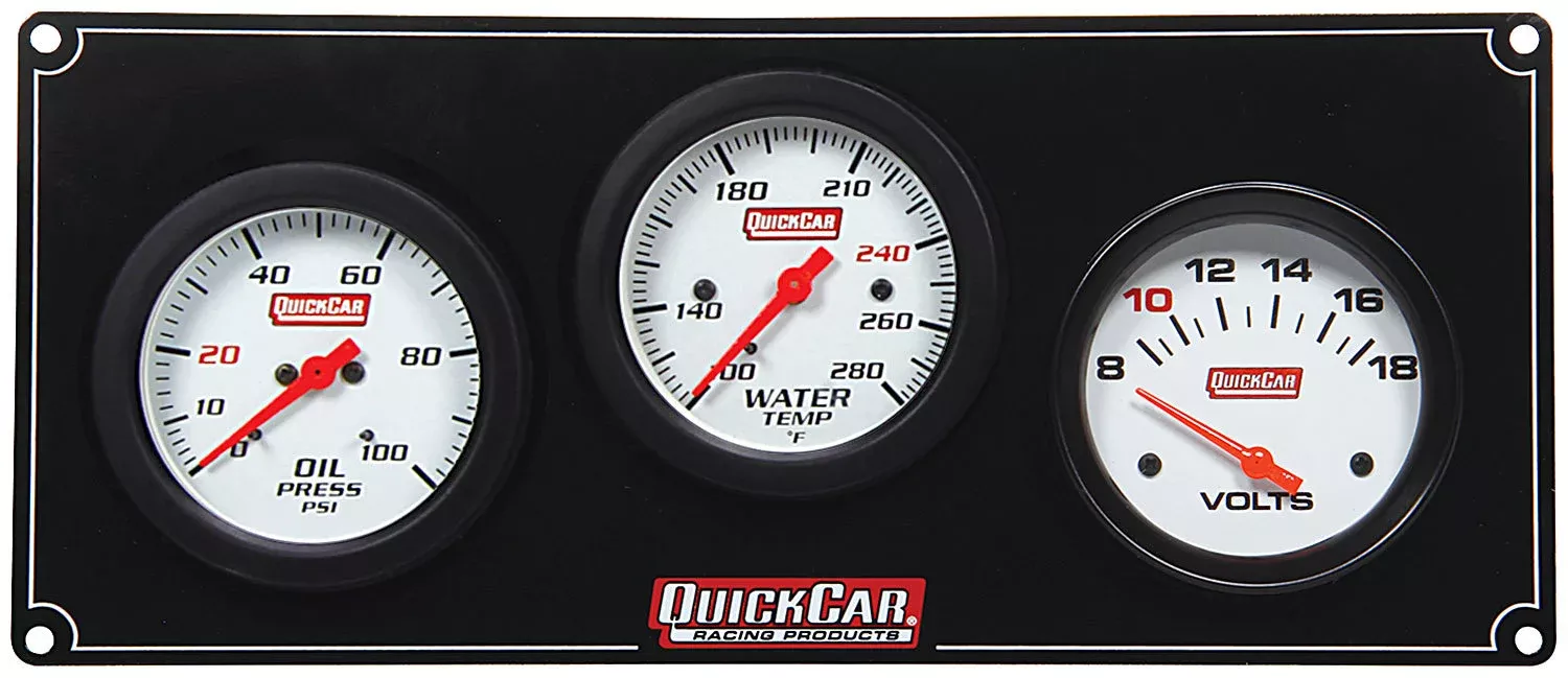 Quickcar Racing - 3 Gauge Extreme Panel OP/WT/Volts