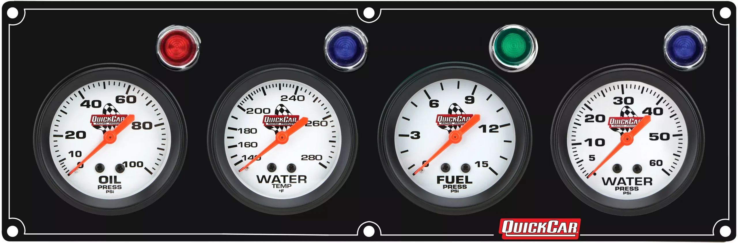 Quickcar Racing - 4 Gauge Panel OP/WT/FP15/WP Black