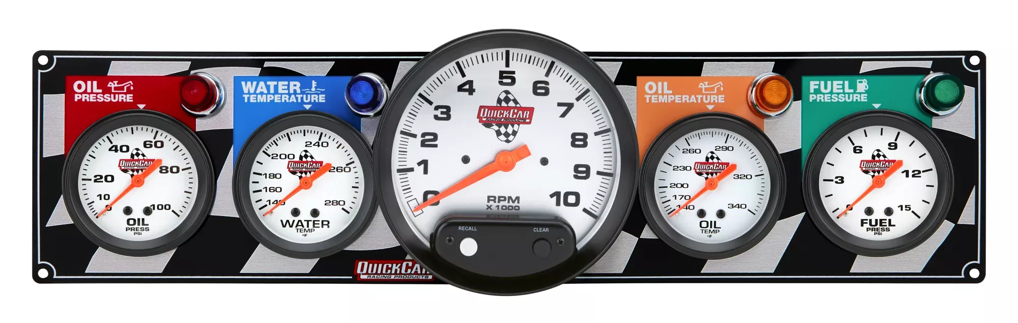 Quickcar Racing - 4 Gauge Panel W/ 5in Tach