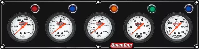 Quickcar Racing - 5 Gauge Panel OP/WT/OT/FP15/WP Black