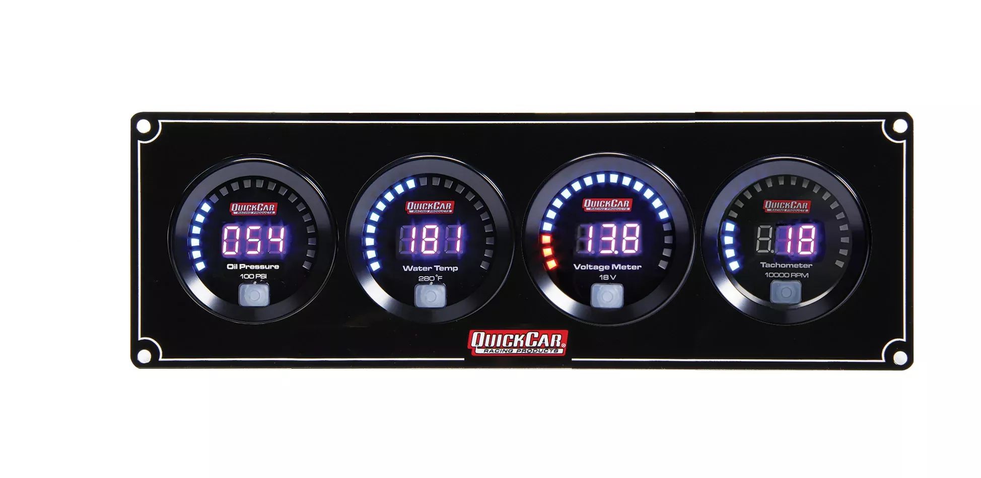 Quickcar Racing - Digital 3-1 Gauge Panel OP/WT/Volt w/Tach