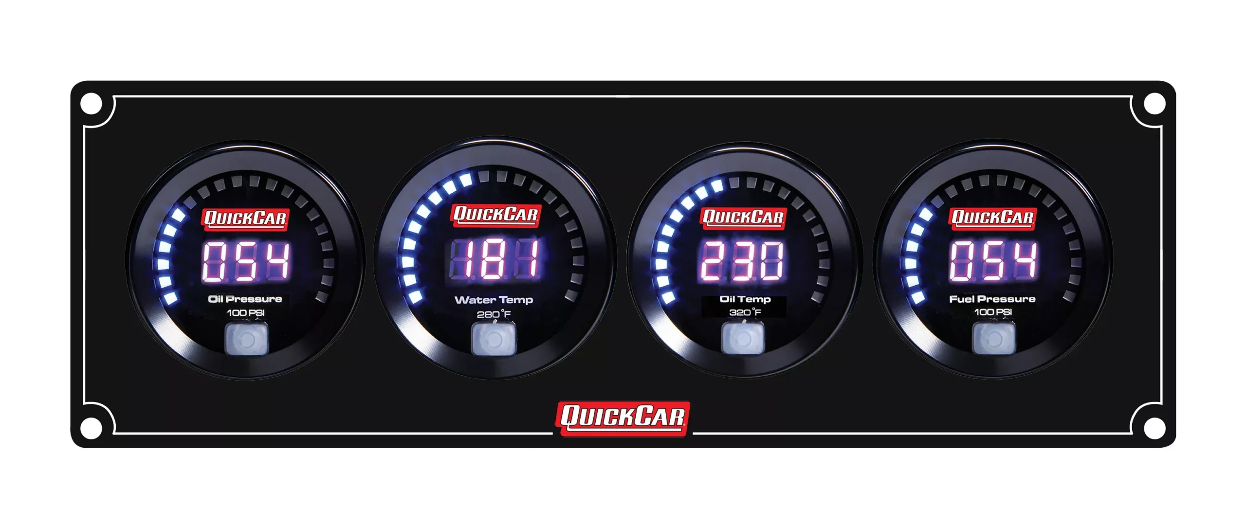 Quickcar Racing - Digital 4 Gauge Panel OP/WT/OT/FP100