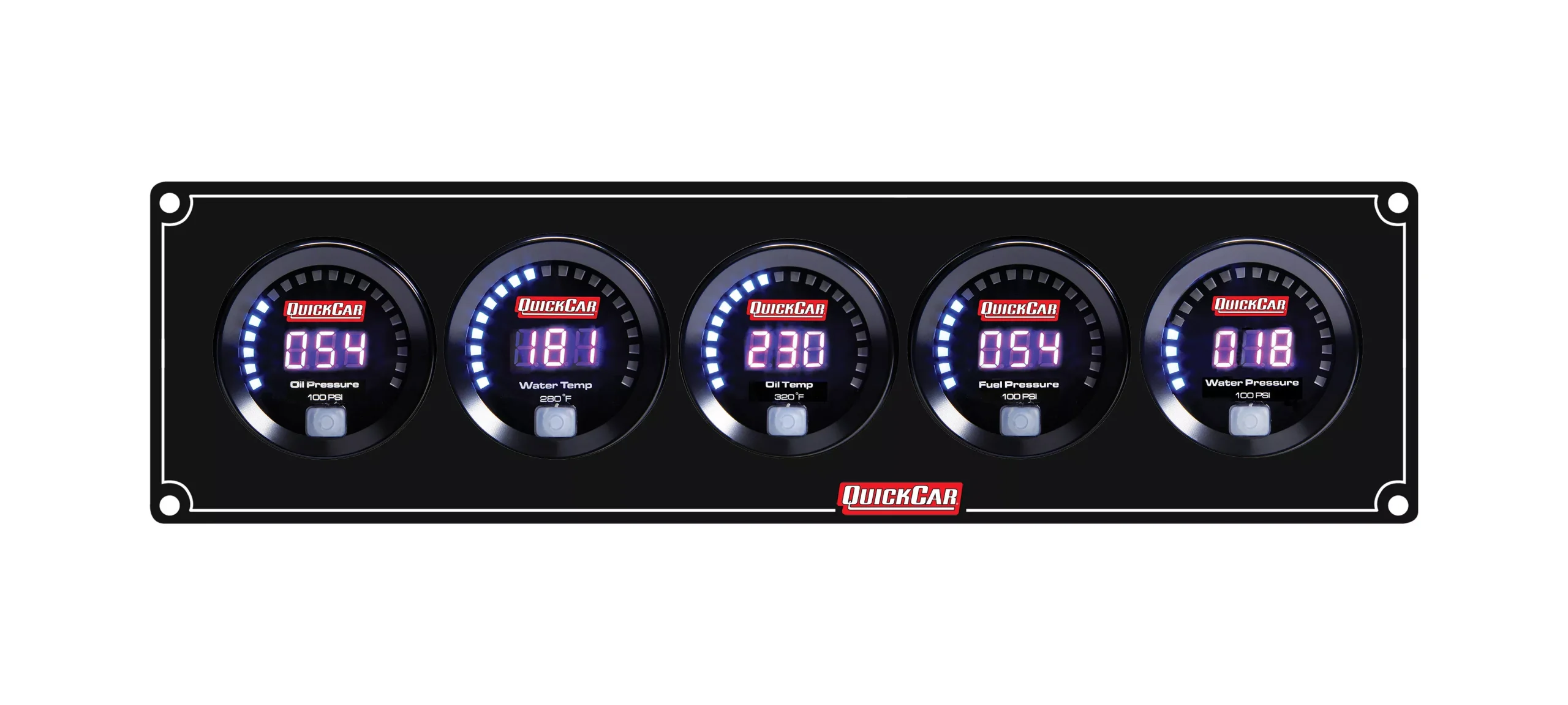 Quickcar Racing - Digital 5 Gauge Panel OP/WT/OT/FP100/WP
