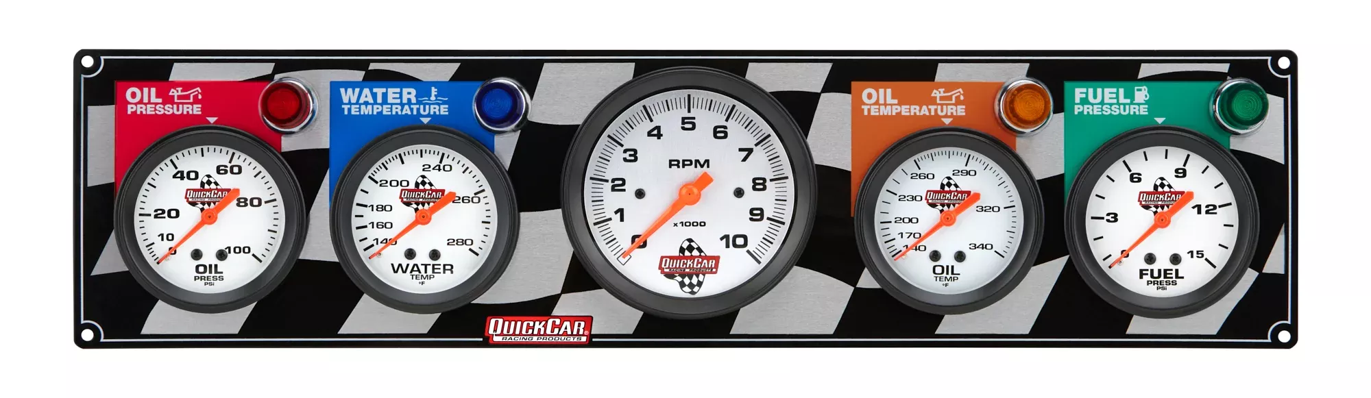 Quickcar Racing - Gauge Panel OP/WT/OT/FP w/Tach