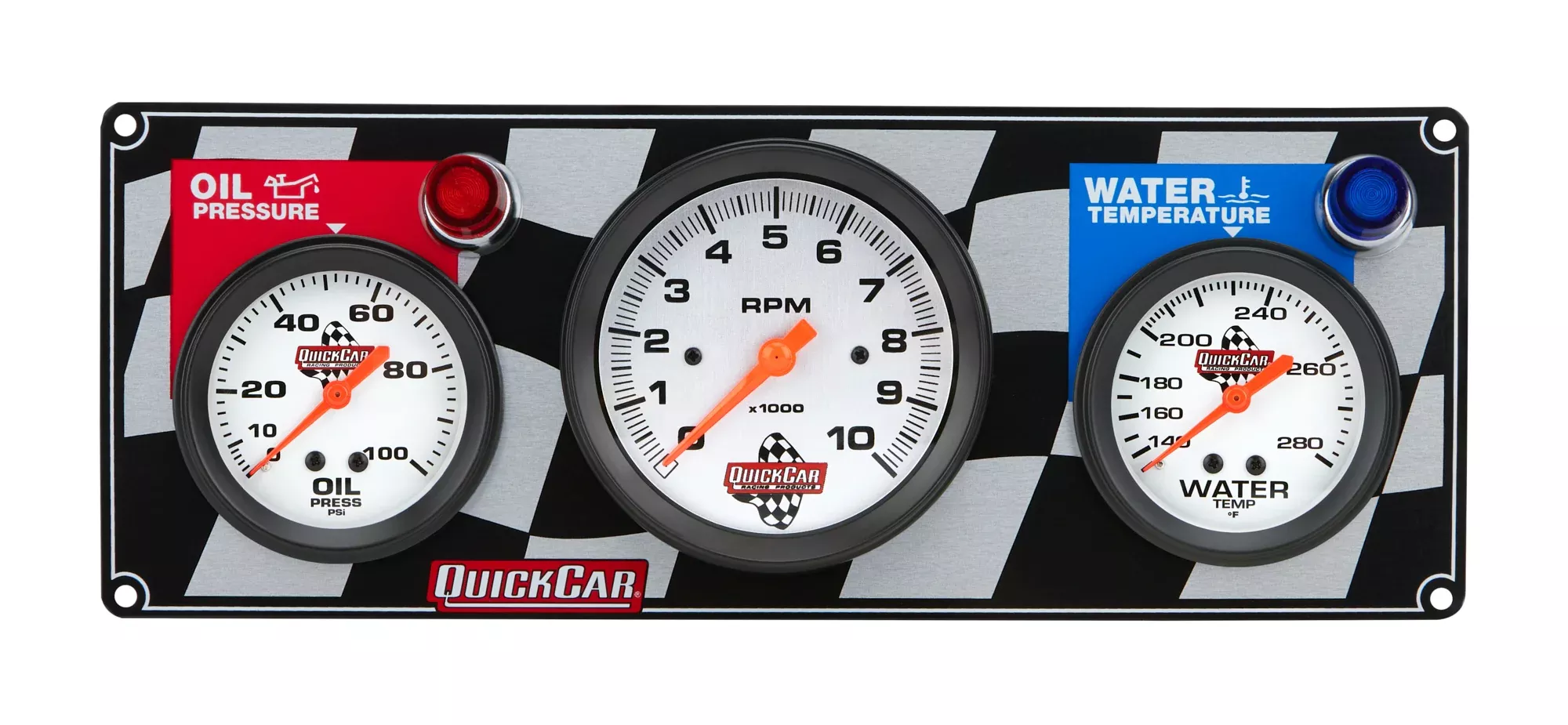 Quickcar Racing - Gauge Panel OP/WT W/Tach