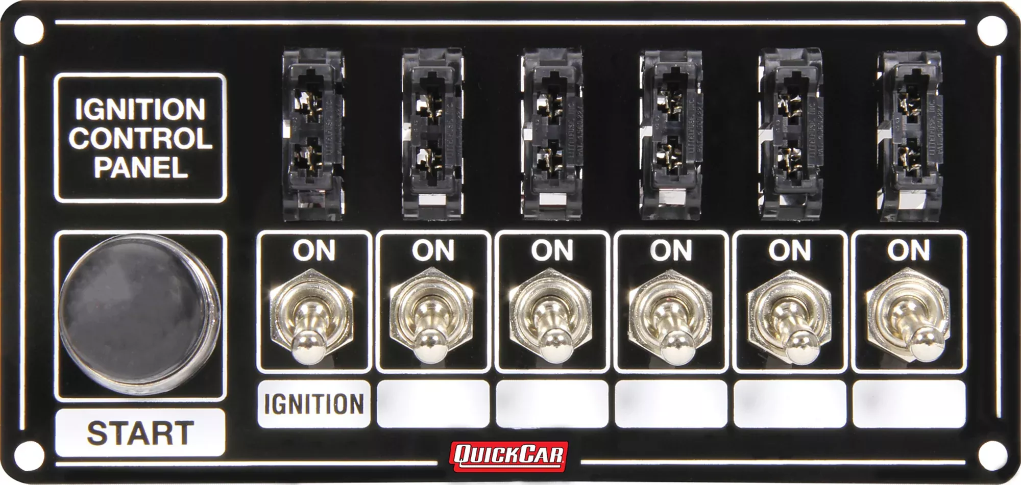 Quickcar Racing - Ignition Panel Black Fused w/Start Button