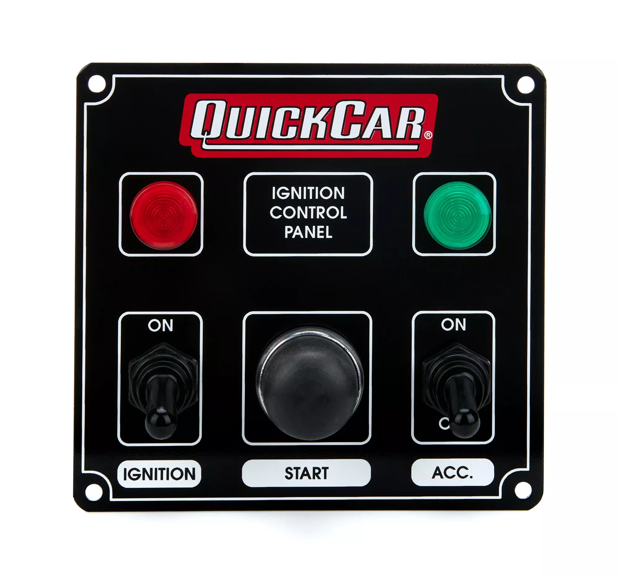 Quickcar Racing - Ignition Panel Black w/ 1 Acc. & Lights