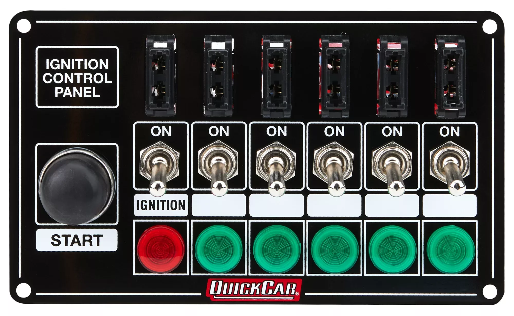 Quickcar Racing - Ignition Panel Blk Fused w/Start But. & Lights