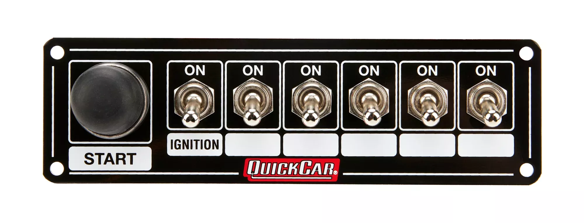 Quickcar Racing - Ignition Panel Blk. w/ Start But. 5 Acc.