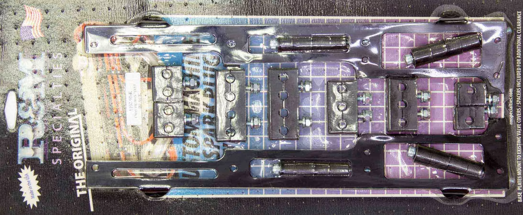 R and M Specialties - Spark Plug Wire Loom BBC Black Vertical Style