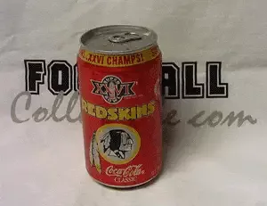 Redskins Unopened SB XXVI Coke Can