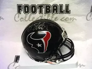 Steve Slaton Autographed Texans Mini Helmet