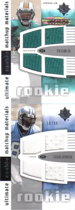 Ted Ginn & Calvin Johnson GU Quad-Jersey Card
