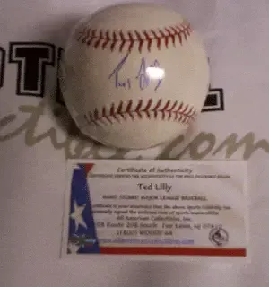 Ted Lilly Autographed Baseball