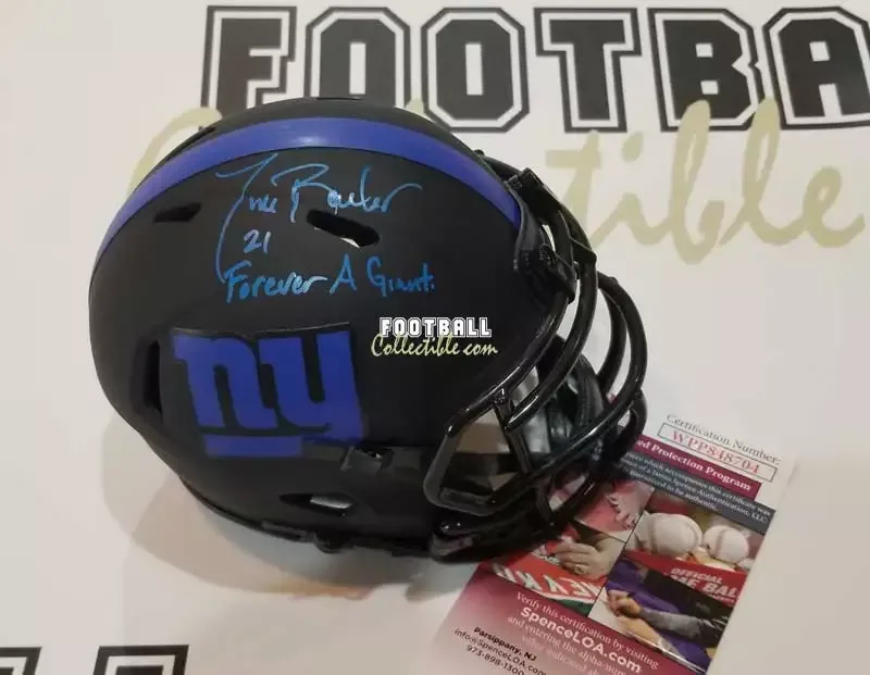 Tiki Barber Autographed Eclipse New York Giants Mini Helmet
