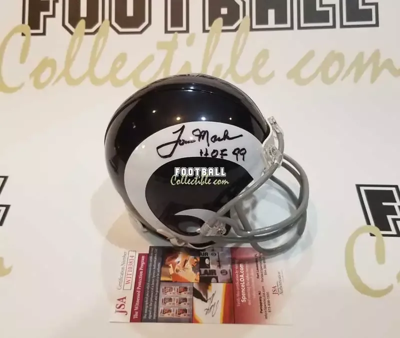 Tom Mack Autographed Los Angeles Rams Mini Helmet