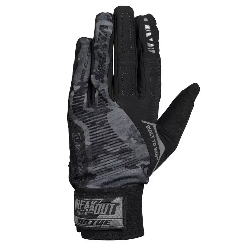 Virtue Breakout Gloves – Ripstop Full Finger – Black Camo – Large